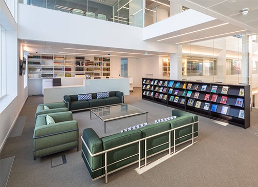 Reference desk and new acquisitions area at the Aga Khan Library